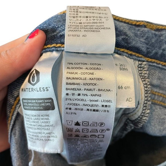 Levi’s High Loose Flare Jeans Distressed Blue sz. 26 - Picture 13 of 14